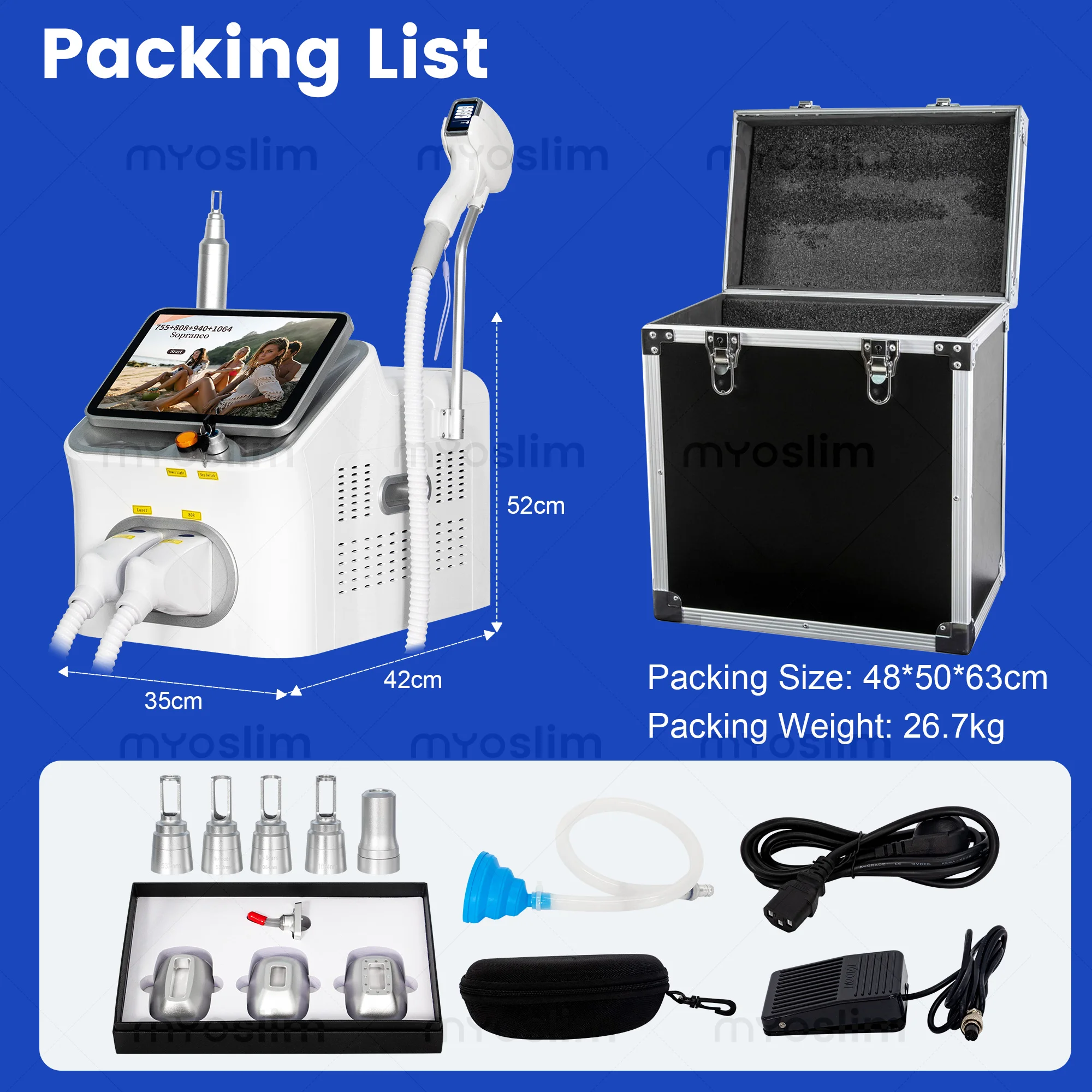 Nd Yag Laser Tattoo Removal Machine - Professional 2IN1 Diode Laser 5000w 10