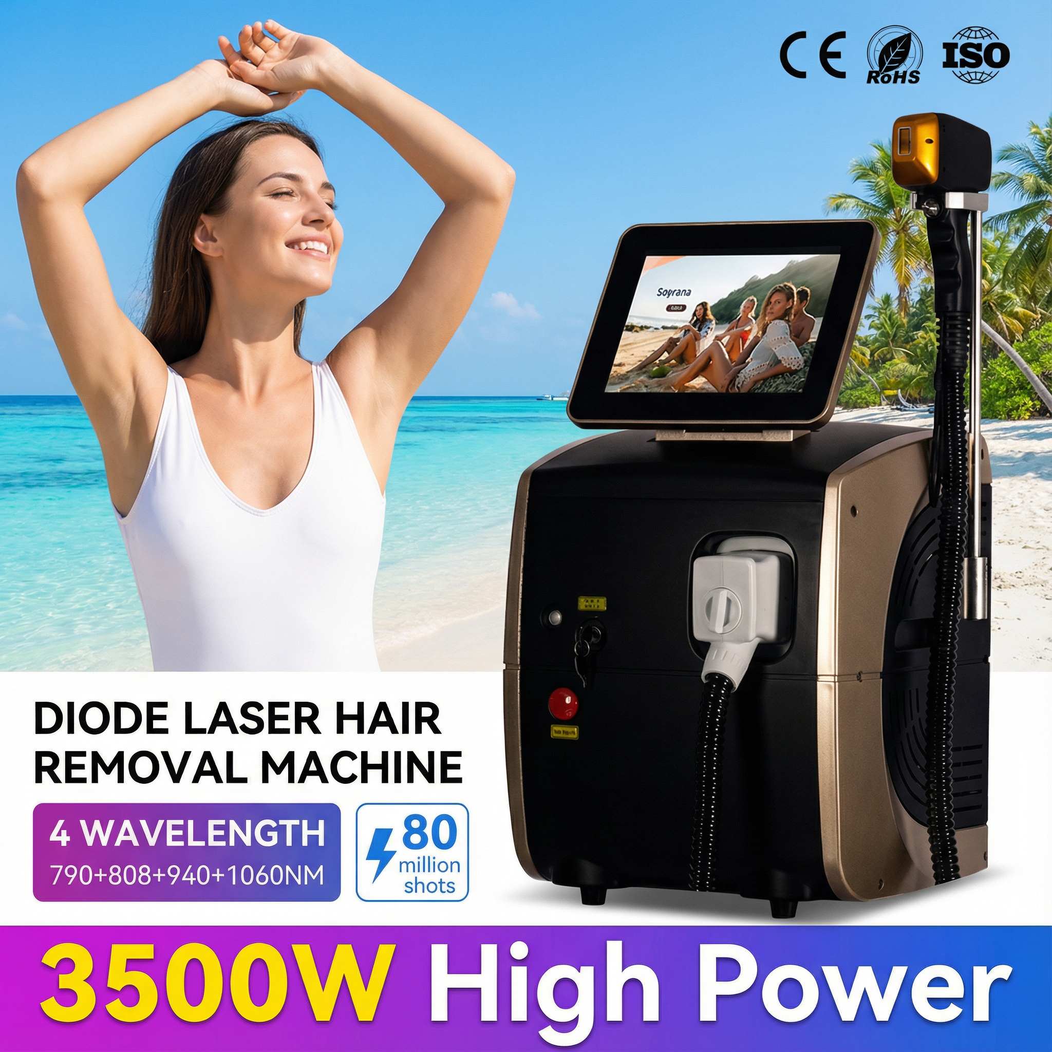 Ice Titanium Diode Laser Machine - Professional Ice Titanium Laser Epilator 3