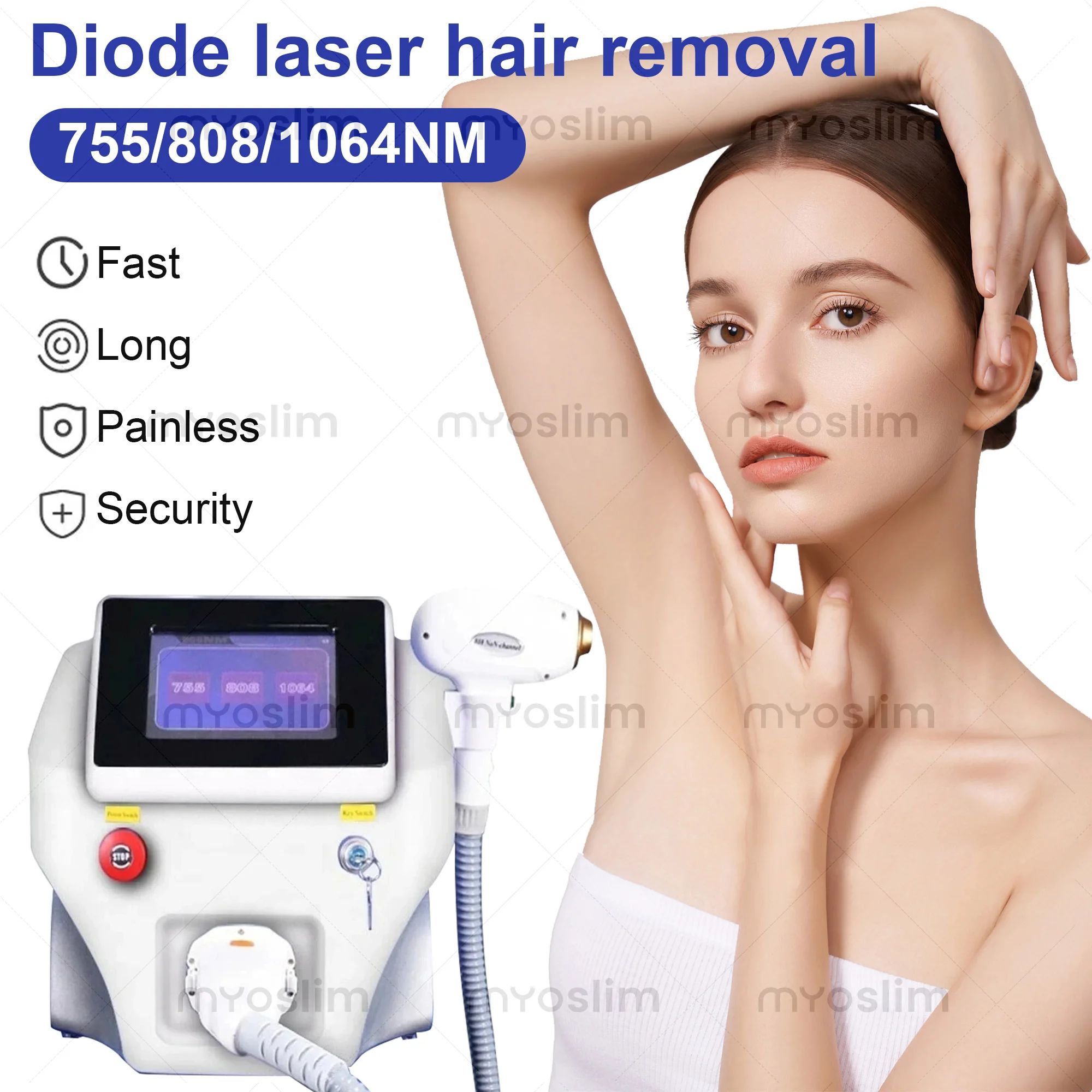 Ice Titanium Diode Laser Machine - 2026 Professional 4 Waves Portable 4000w