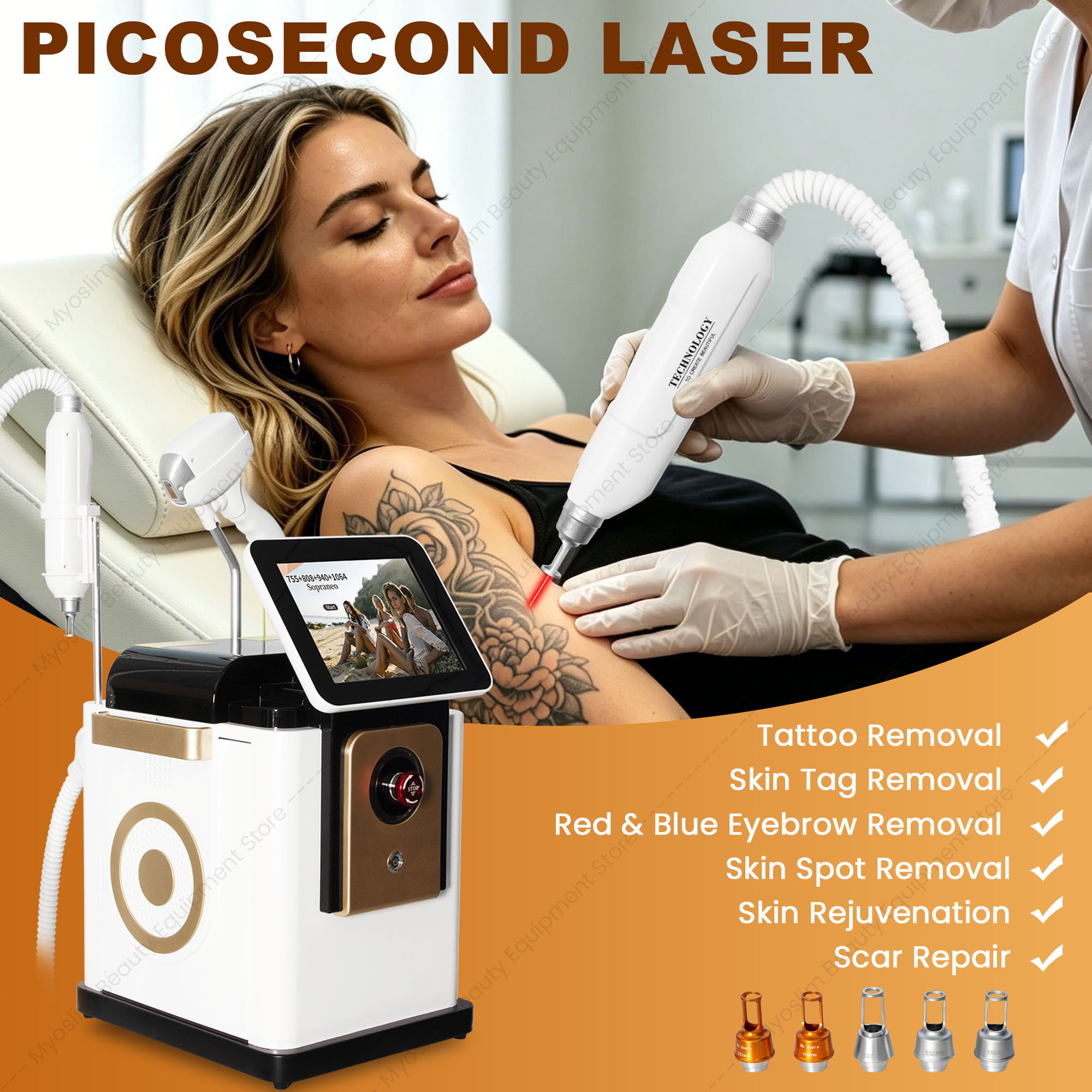 Two-in-One Diode Laser Hair Re - огляд і ціна Diode Laser Hair Removal 808Nm 755Nm 1064Nm